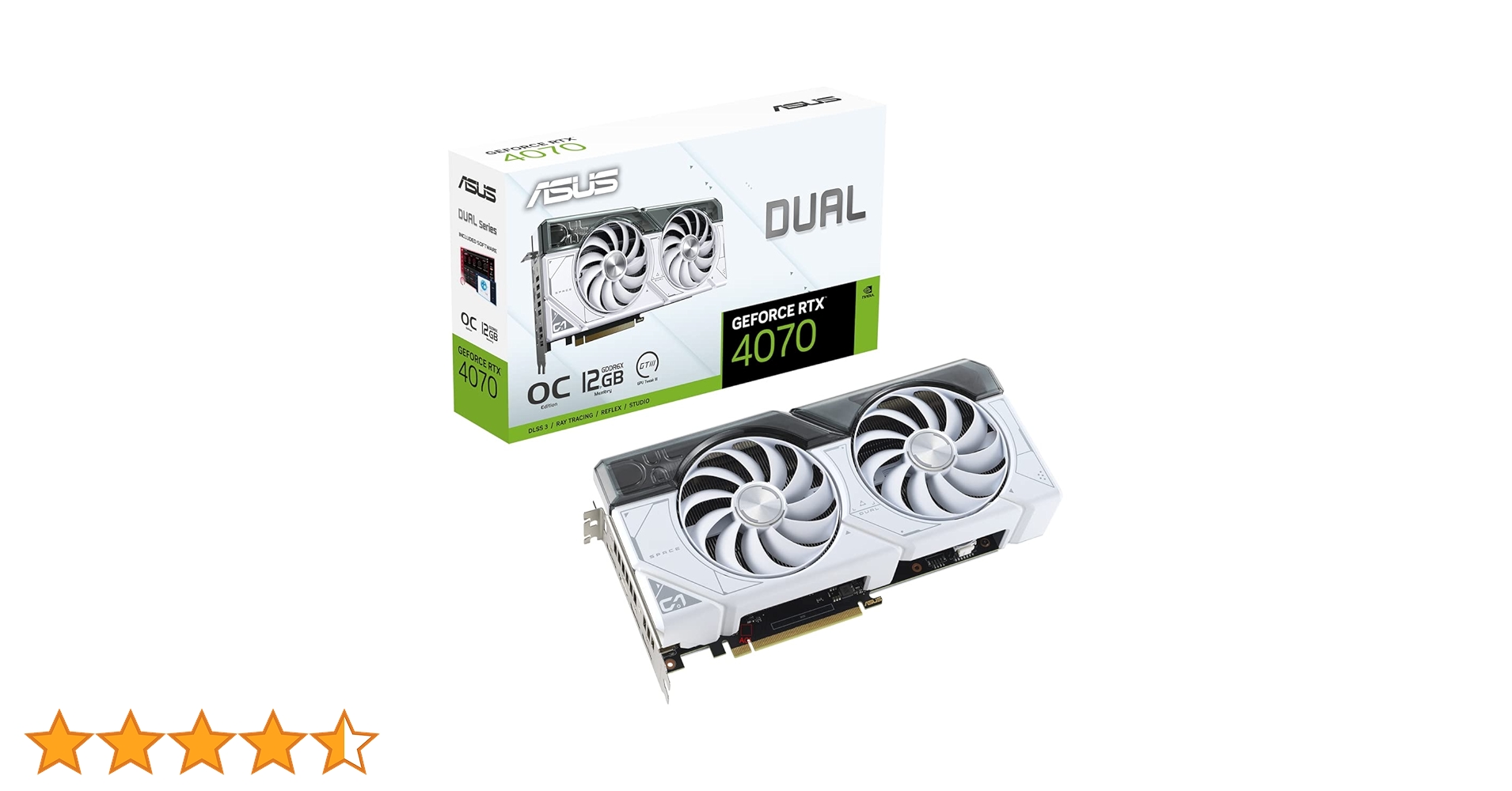 ASUS GeForce RTX4070 12GB ホワイトモデル ASUS Dual GeForce RTX 4070 White OC, DUAL-RTX4070-O12G-WHITE